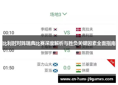 比利时对阵瑞典比赛深度解析与胜负关键因素全面指南 比利时对阵瑞典比赛深度解析与胜负关键因素全面指南